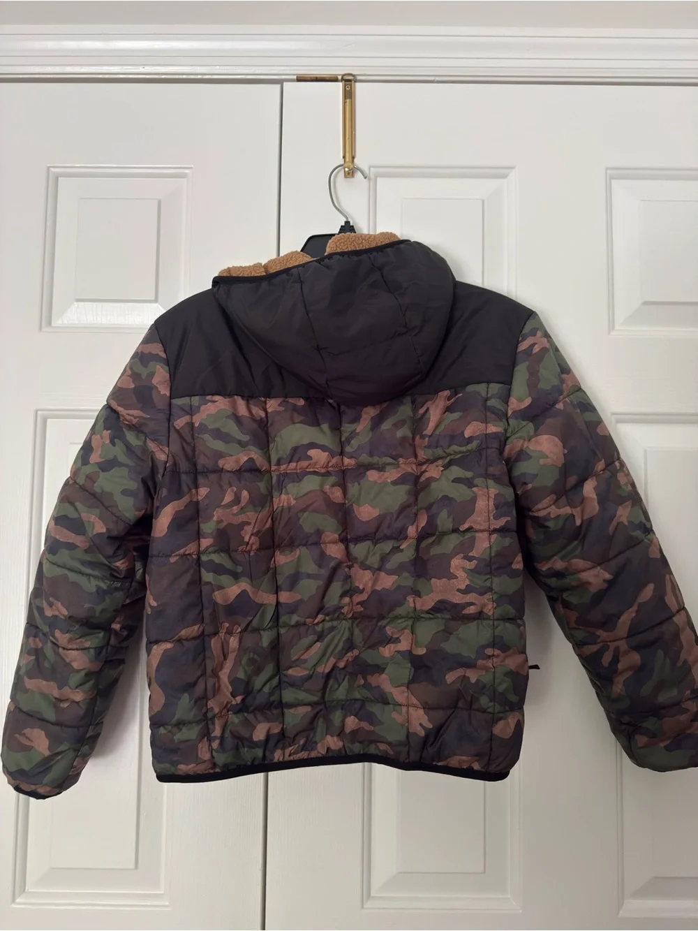The North Face Reversible Tan/ Camo Puffer Jacket